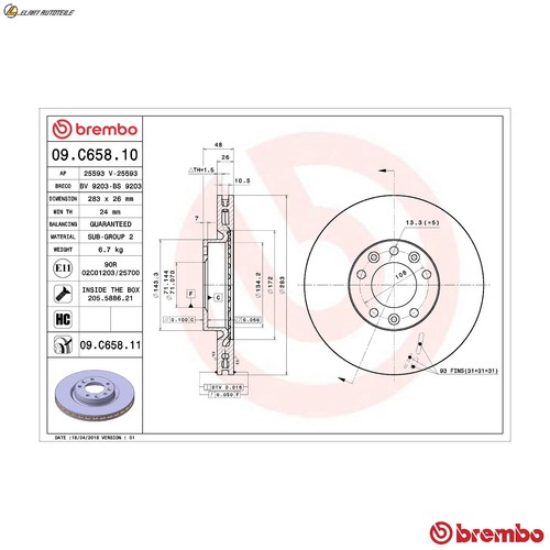 Brake discs c658 11 - 2x,
